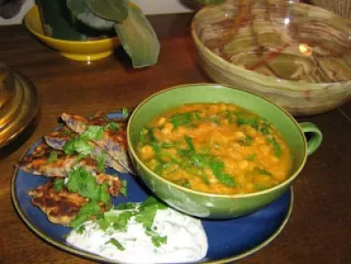 Recette Soupe lentilles, épinards et citron et galettes de sarrasin aux légumes, 