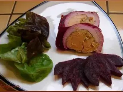 Recette Suprême de poulet au foie gras et sa gelée de betterave