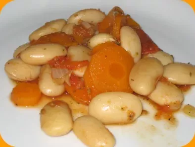 Recette mijotée de haricots de soissons, tomates et carottes