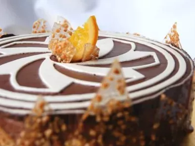 Recette Gâteau chocolat, nougatine, orange