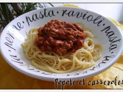 Recette Spaghetti à la sauce tomate au thon
