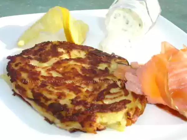 Recette Galettes de pommes de terre au saumon fume