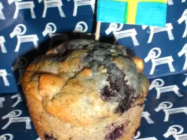 Recette Muffins suèdois aux myrtilles, muesli, pomme et crème d'avoine