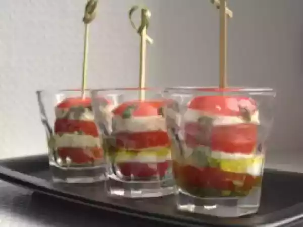 Recette Verrines tomate-mozzarella