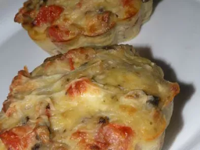 Recette Tartelettes au mascarpone tomate-feta-jambon-champignon