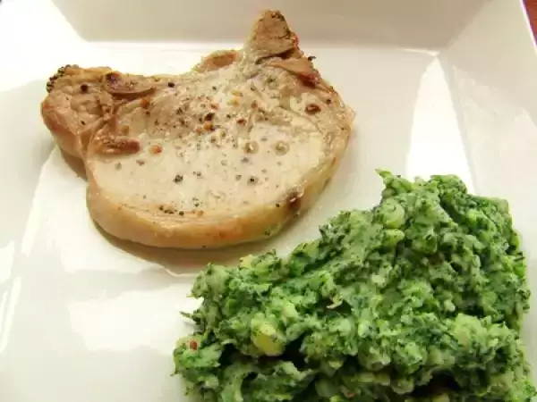 Recette Côtes de porc grillées & purée au cresson