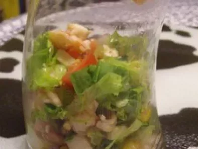 Recette Verrine de salade folle à la crevette et maïs