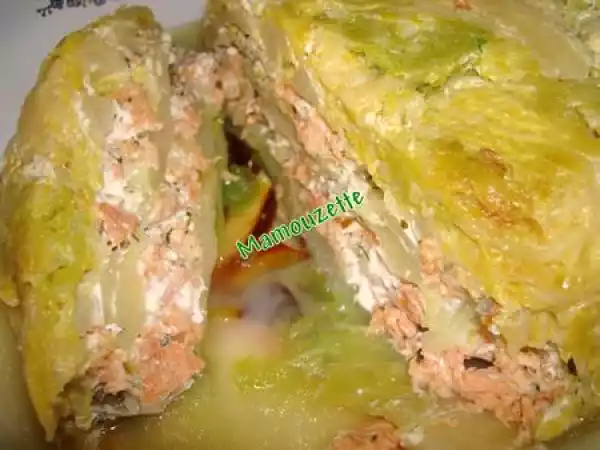 Recette Mille-feuille de deux choux aux deux saumons