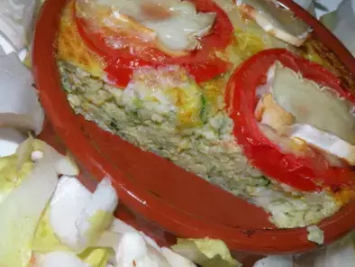 Recette Gâteau de semoule courgette - tomate - chèvre
