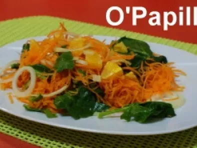 Recette Salade de carottes et pousses d'épinard au citron et à l'orange