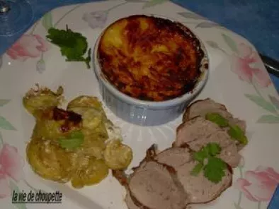Recette Filet mignon de porc aux courgettes, gratin de patates douces