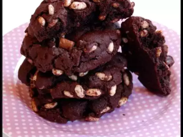 Recette Back from nyc : cookies chocolat au riz soufflé