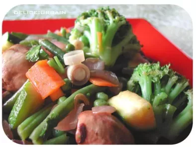Recette Légumes croquants, citronnelle et gingembre au wok!
