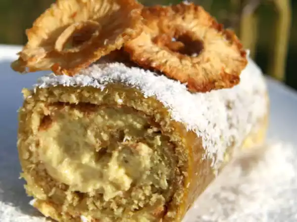 Recette Génoise roulée ananas et noix de coco
