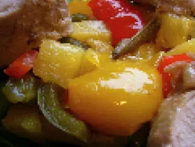 Recette Filet mignon de porc en cocotte, confit de poivrons et ananas, recette anne sophie pic