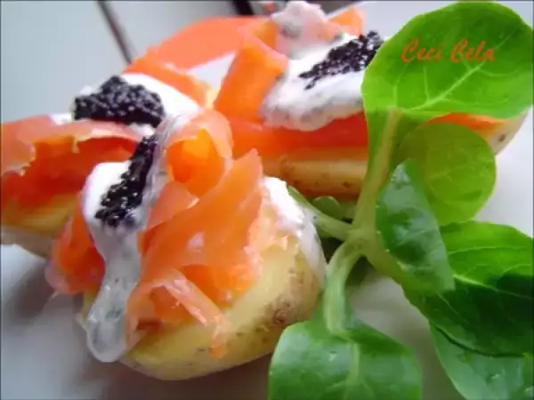 Recette Petites pommes de terre au saumon fume