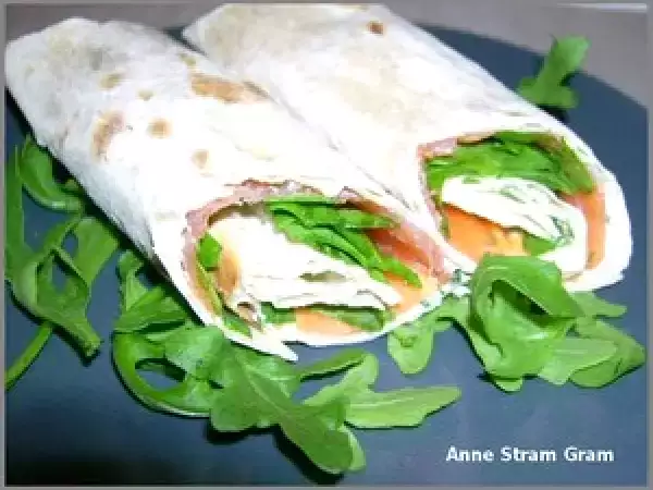 Recette Wrap au saumon fumé et à la roquette