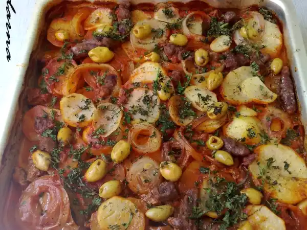 Recette Pomme de terre au merguez