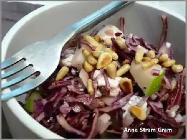 Recette Salade de chou rouge, pomme et bleu