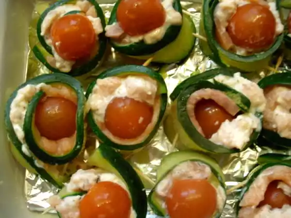 Recette Roulade de courgettes au chèvre et saumon... un délice !