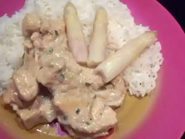 Recette Filets de poulets aux asperges à la normande