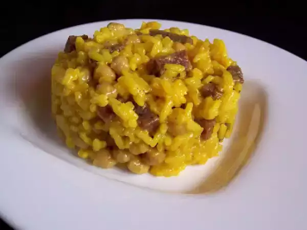 Recette Risotto aux pois chiches et saucisson bellota