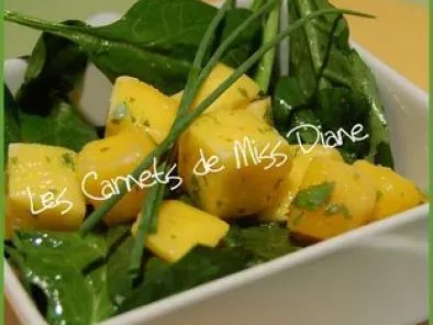 Recette Salade exotique aux épinards et à la mangue
