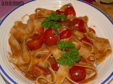 Recette Tagliatelles au pesto, aux tomates et aux anchois