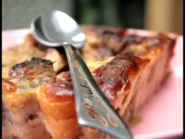 Recette ** clafoutis trop top no tarte : rhubarbe - banane - épices ( spéculoos)**