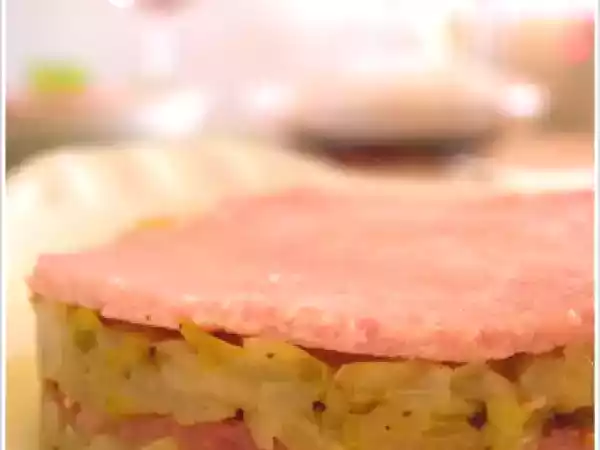 Recette Millefeuille d'endives caramélisées au jambon rose