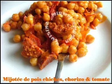 Recette Mijotée de pois chiches au chorizo & à la tomate