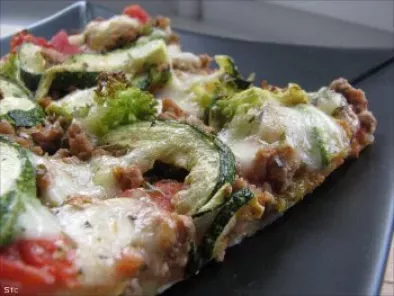 Recette Pizza à la courgette grillée & brocoli