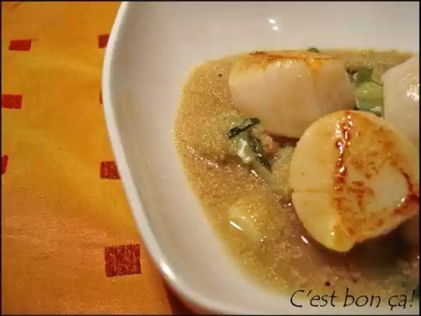 Recette Saint-jacques, amarante et bouillon à la citronnelle