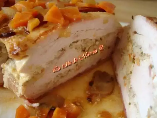 Recette Rôti de dinde farci aux légumes et au fromage