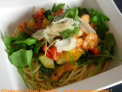Recette Spaghetti aux scampis et courgettes à l'italienne