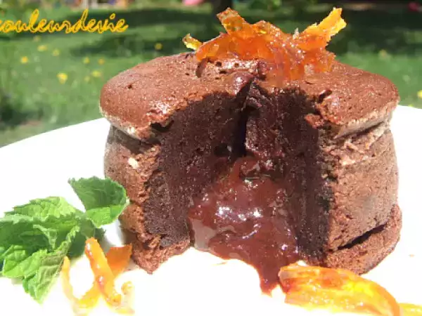 Recette Petits moelleux au chocolat noir, coeur coulant à l'orange