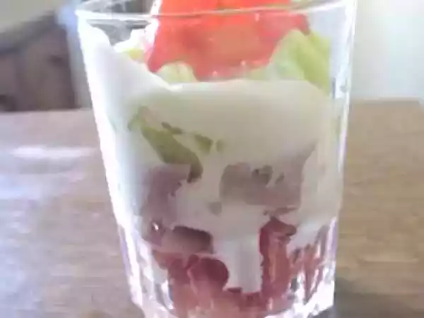 Recette Verrine jambon crudités