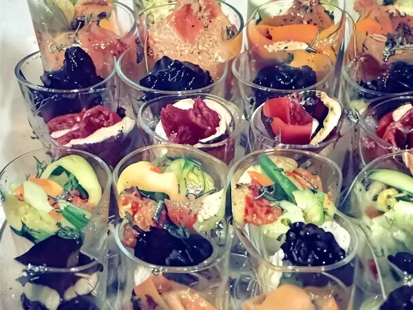 Recette Verrines de lentilles au magret fumé