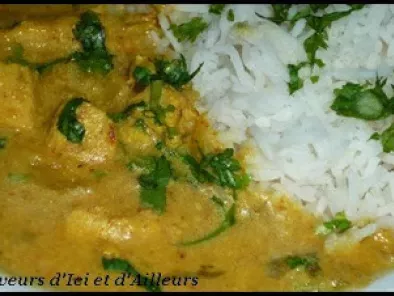 Recette Poulet au curry accompagne de riz basmati