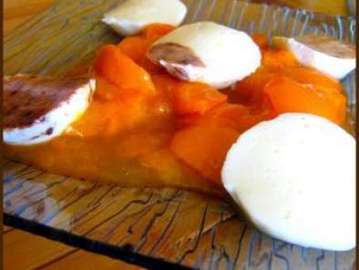Recette Bouchées de yaourt en gelée sur sa compotée d'abricots