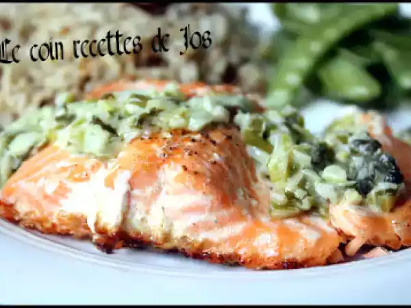 Recette FILET DE TRUITE RÔTIE SUR SA PEAU, ÉMULSION AUX HERBETTES
