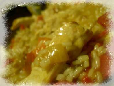 Recette Poulet en risotto poivrons rouges et parmesan
