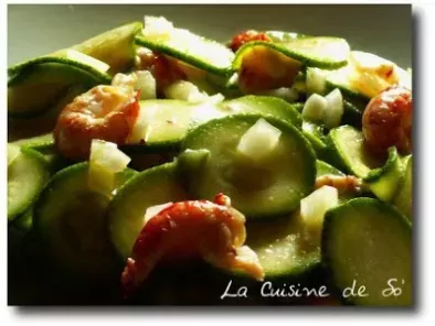 Recette Salade, toute fraîche, de courgettes aux queues d'écrevisses
