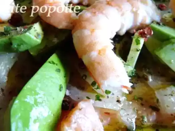 Recette Saumon cru mariné aux crevettes et avocats