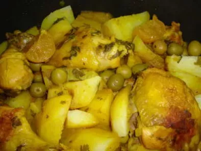 Recette Tajine de poulet aux pommes de terre et citrons confits et abc challenge 2010