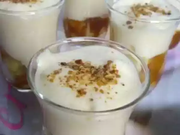 Recette Verrine de pomme au caramel à la fleur de sel et crème mascarpon