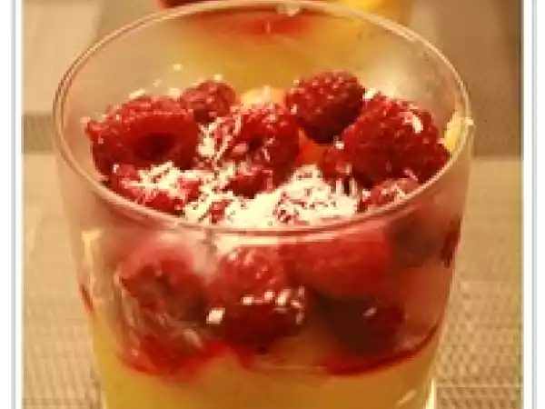 Recette Verrine mangue / framboise