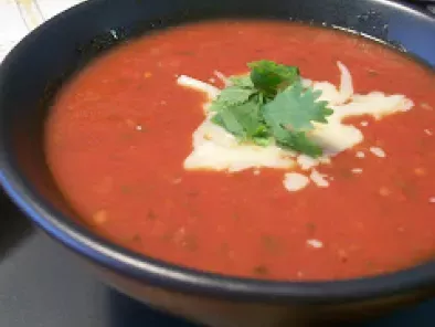 Recette Soupe aux tomates, poivron et à la coriandre de moi & la cuisine