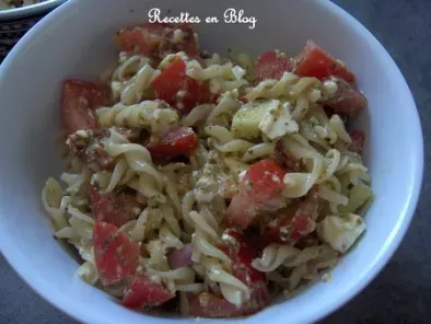 Recette Salade de pates feta pesto tomates