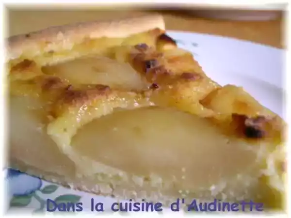 Recette Tarte aux poires et crème amandine